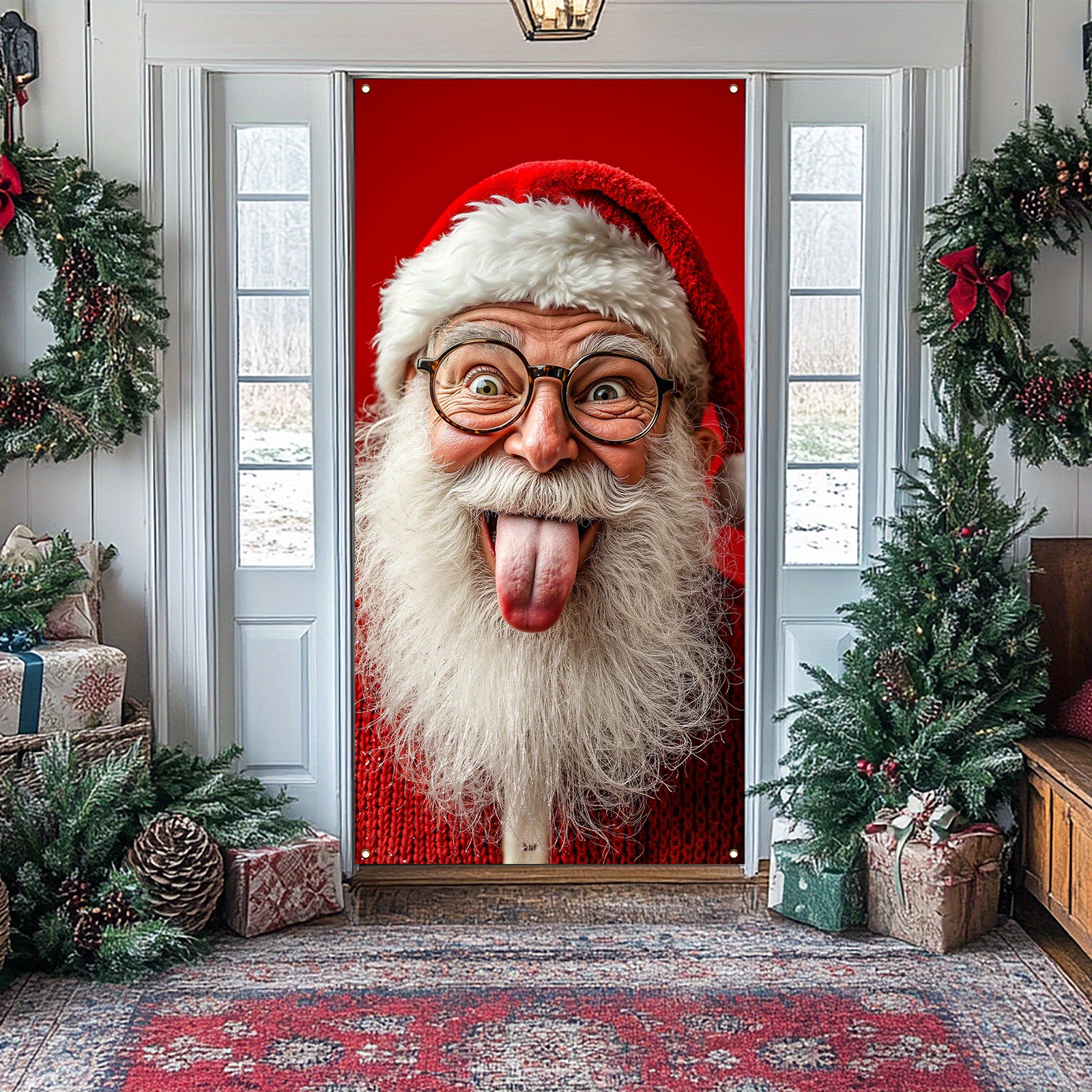 Babbo Natale Decorazione for porta di Natale Decorazione for striscioni di buon Natale Decorazioni for la casa da appendere Decorazioni natalizie Regalo di Capodanno ( Color : 43*29cm , Size : 30x180c