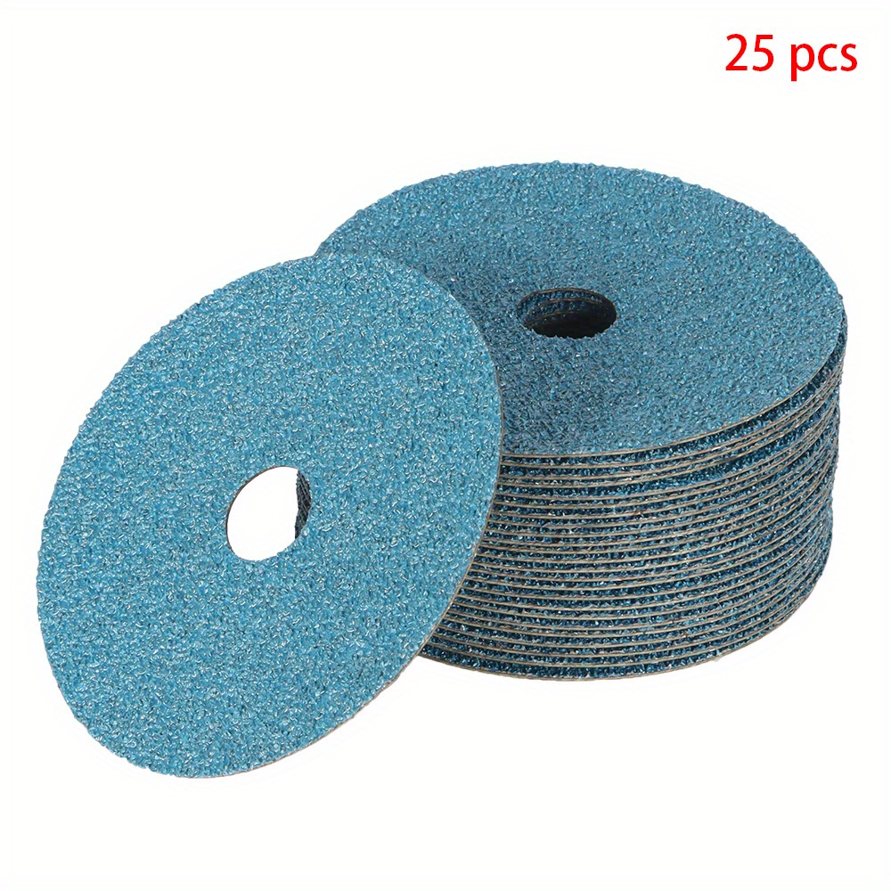 TEMU Abrasives 25pcs Fiber Disc 4-1/ 2 Inch Zirconia Resin Fiber Grinding And Sanding Discs 7/ 8 Inch Center Hole 36 Grit