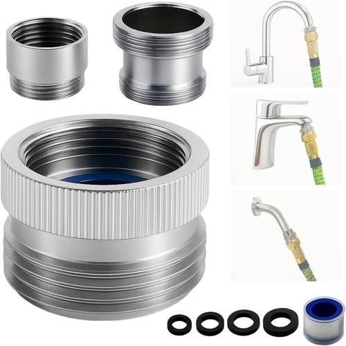 faucet adapter with aerator chrome brass sink faucet to garden hose connector fits g1 2 female 55 female and 15 16 male connects to 3 4 ght garden hose with washers and ptfe tape