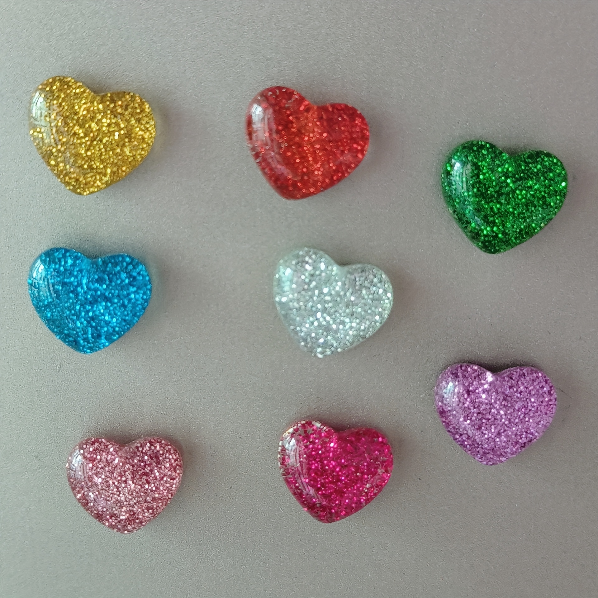 E-shop 8 Stück Glitzernde Herzförmige Kühlschrankmagnete, Whiteboard-Magnetaufkleber, Stern-Dekorationsmagnete, Niedliche Büro- Küchenmagnete,