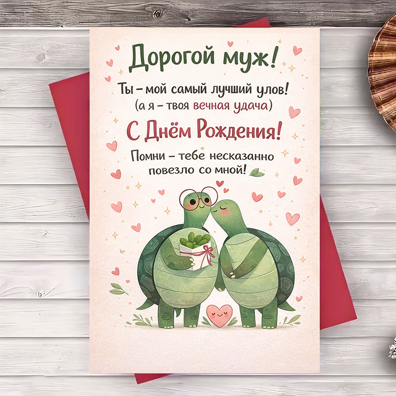 E-shop 2 Stück Romantische Liebeskarte & Umschlag – Passend für Ehemann & Ehefrau – Niedliches Paar-Design für Geburtstag/Valentinstag/Jubiläum – Mit