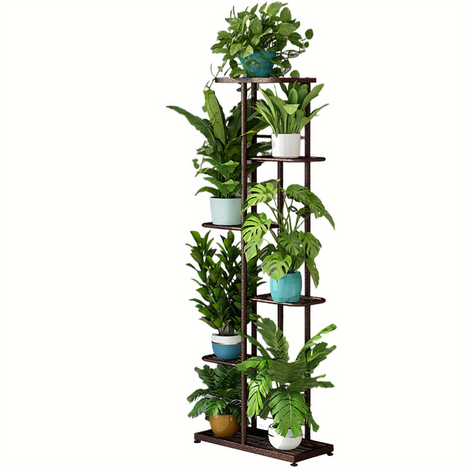 E-shop 6-stöckiger 7-Topf-Blumenständer, Mehrfach-Display-Regal, Blumentopfhalter für Innen und Außen, Hohe Jardiniere-Pflanzständer, Robuste