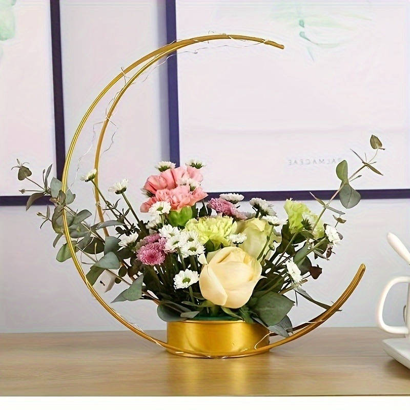 decorative art metal flower basket lightweight tabletop plant for indoor outdoor use with   used for home and garden decoration flower basket indoor outdoor decoration fashionable design durable structure