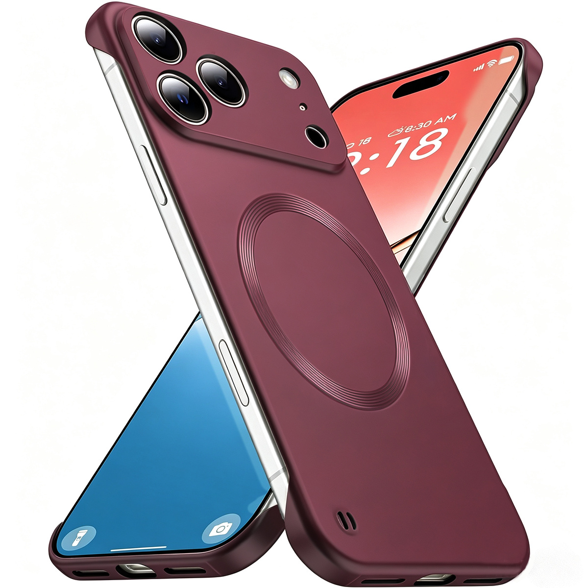 TEMU Phone Case: Fashion Matte Bezel-less Back Cover Ultra-thin -grip Protective Shell For Use, Supports Wireless Charging For Iphone 18 Pro Max, 18