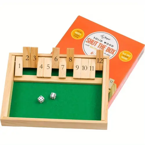 games shut the box math game with wooden board for adults 12 spots dice game with ideal for travel ages 8