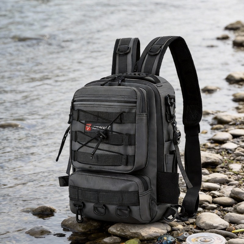 TEMU Multifunctional Large Capacity Fishing Bag - Wear-resistant Outdoor Sports Design With Multiple Tackle Organization Points