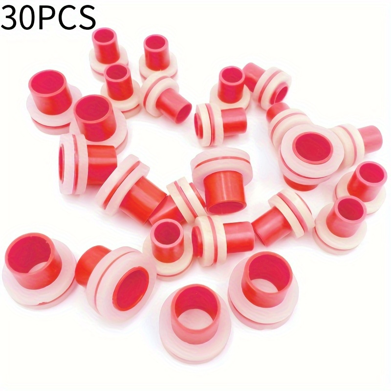 TEMU 30 Leak-proof Silicone Gaskets- Red And White, Design For Bathroom, Kitchen, And Sink Valves- , Needed- Household Water Pipe Accessories,