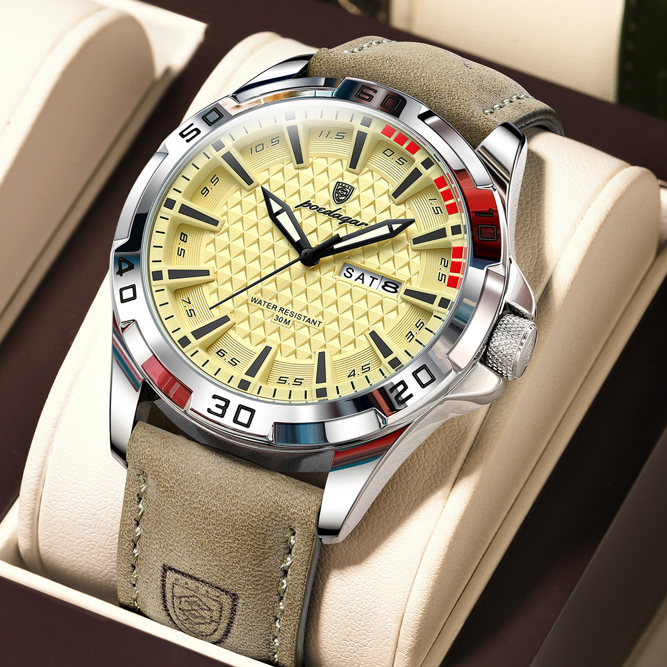 Image of Poedagar 895 Quartz Watch, 3atm Daily Waterproof, Date Display