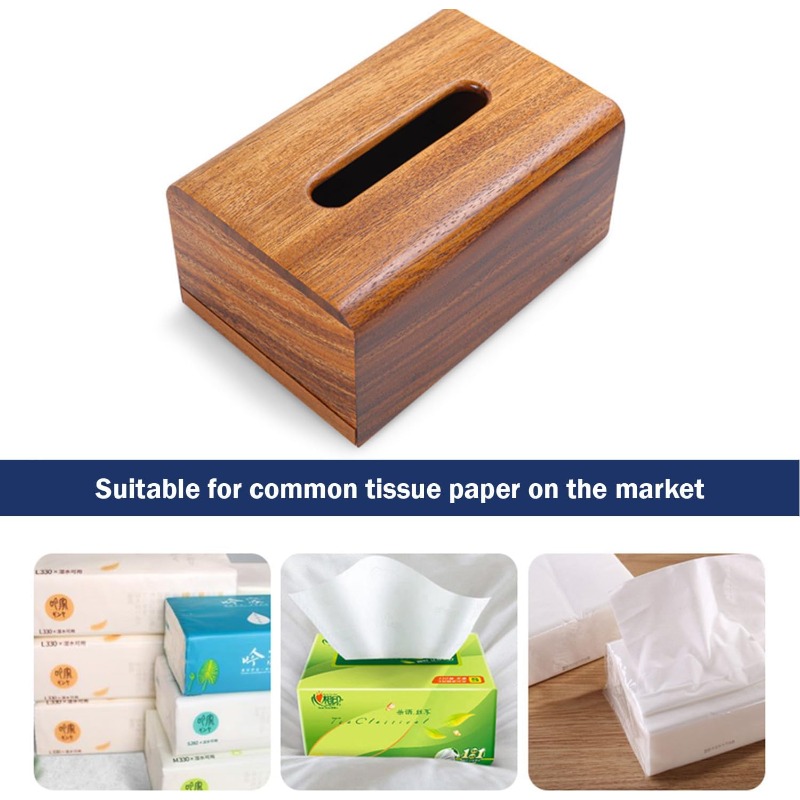 premium walnut wood tissue box cover with slide-out bottom - modern decorative tissue holder, 5, 6x5, 6x6 inch natural  , durable & stylish for bedroom, dining table, office -   decor accessory, tissue holder for bathroom, bedroom accessory,  ,  , decorative accessory, interior designers, contemporary design,    , interior  , office accessories, minimalist style lovers, wedding decor, reinforced edges Product details 3