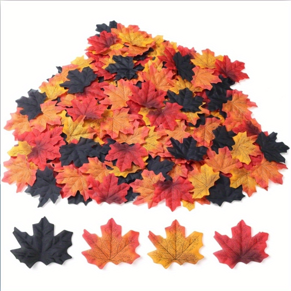 MAQIHAN 350 Foglie D'Acero Autunnali Artificiali In Seta - Decorazione Per Matrimoni, Halloween, Ringraziamento - 7 Colori Misti - 6
