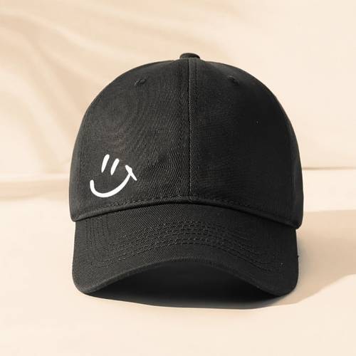baseball cap duckbill cap easy cartoon face print style polyester material breathable adjustable cap not picky about head shape unisex style daily commuting street wear outdoor travel travel versatile style