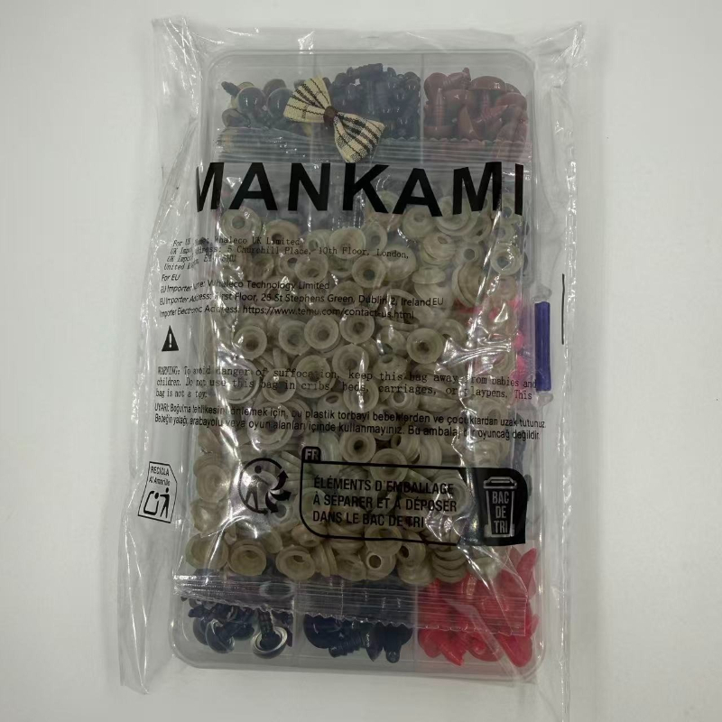 TEMU 752pcs et 1 X 2.5Cm Mini Nœuds Papillon Yeux de Sécurité et Nez Ensemble avec Rondelles, Yeux d'Artisanat en Plastique pour Crochet, Amigurumi,