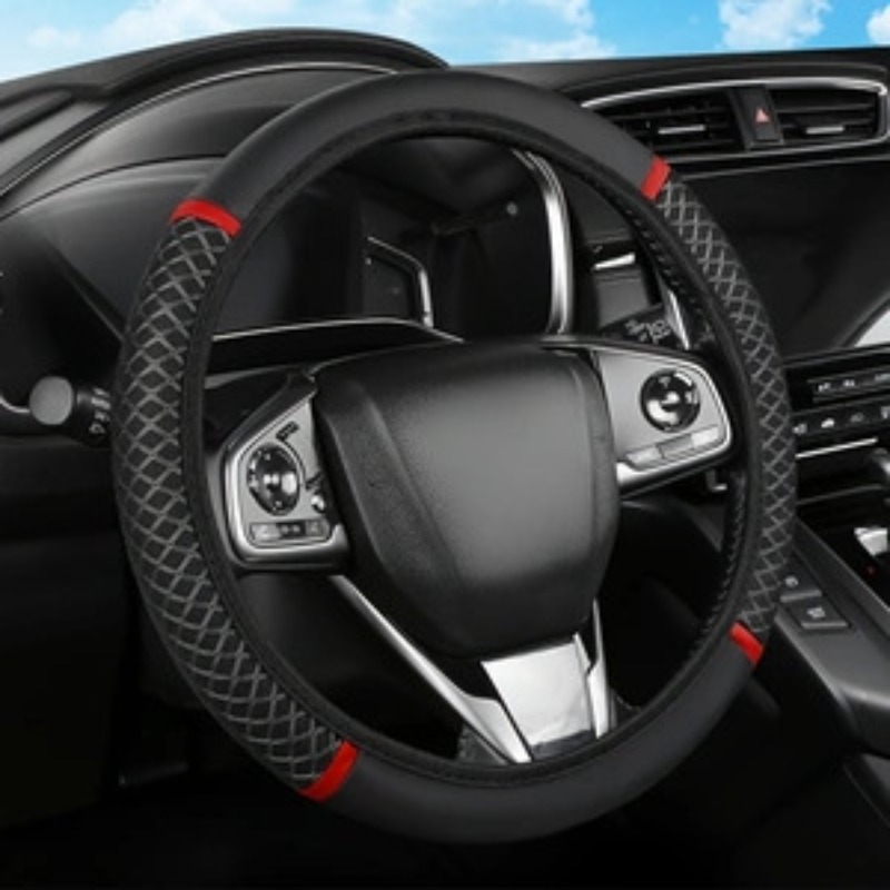 Image of Car Steering Wheel Cover Universal For Non-slip Summer Sweat-absorbent Suitable For Models Comfortable Classic Easy Style