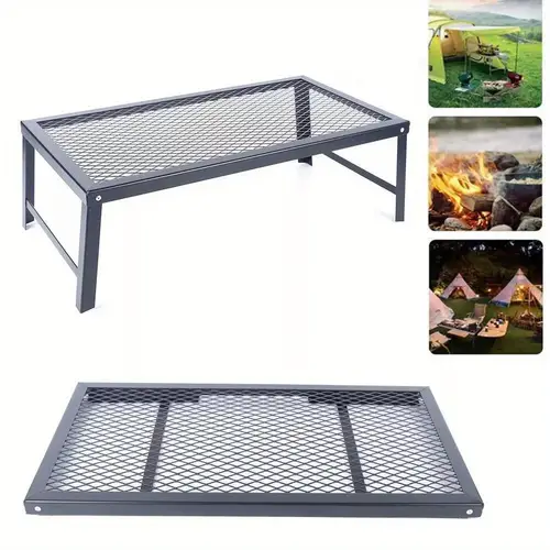 portable grill and fire pit grate for camping featuring an adjustable stand outdoor cooking barbecues picnics and camping trips