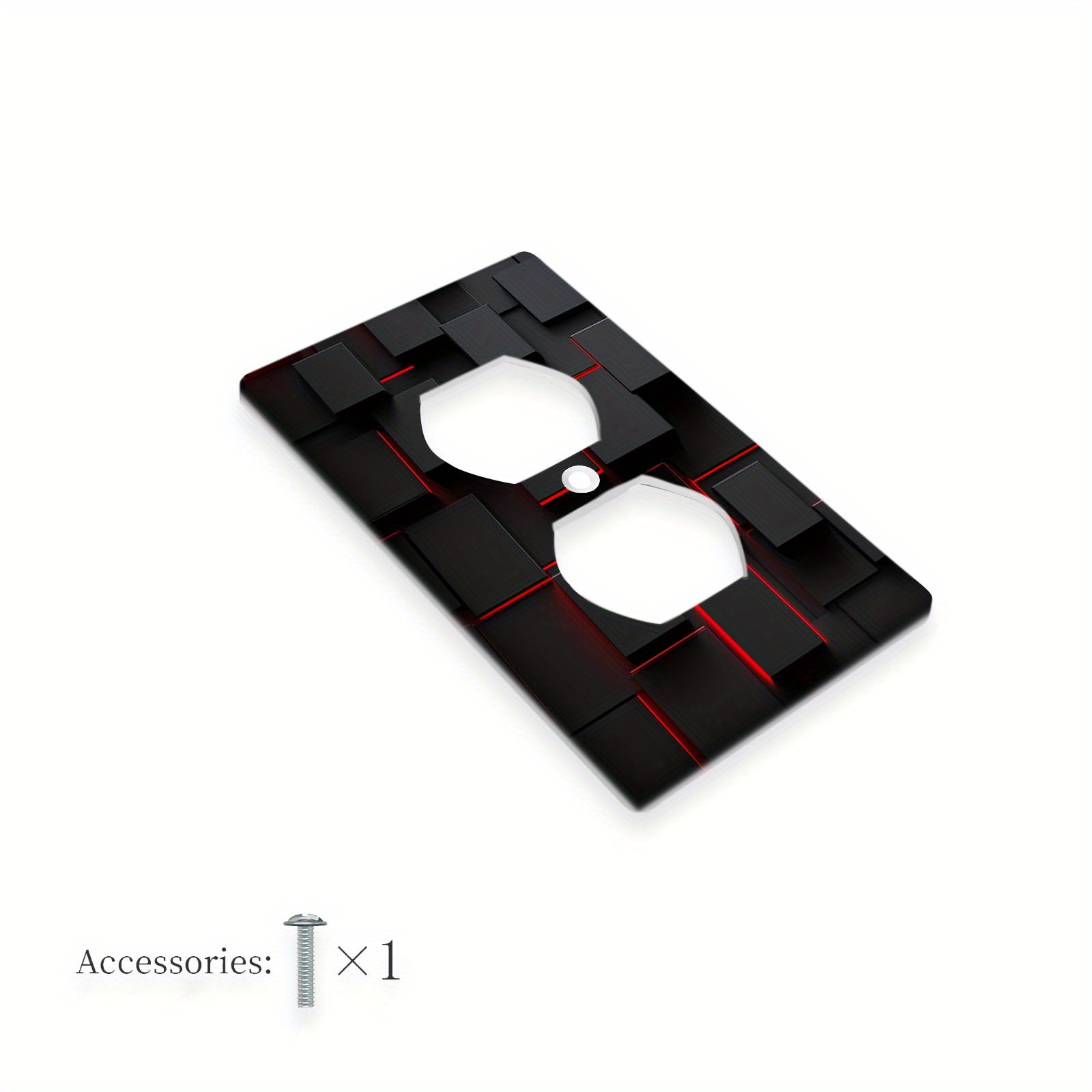 Geometric Block Decorative Outlet Cover with 1 or 2 Holes
