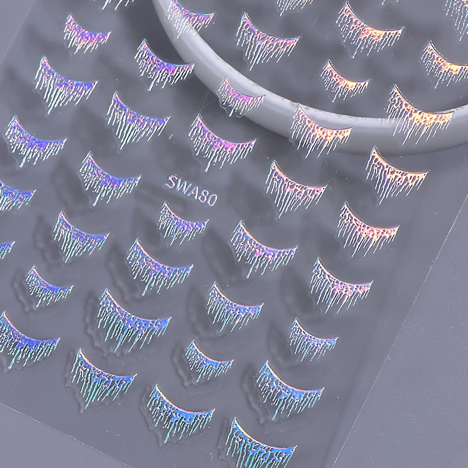 1pc Fantasy Glitter For Nail Stickers Featuring Self-adhesive Stripes With Shimmering Irregular Shapes, Perfect For Sparkle To Your For Nail Art