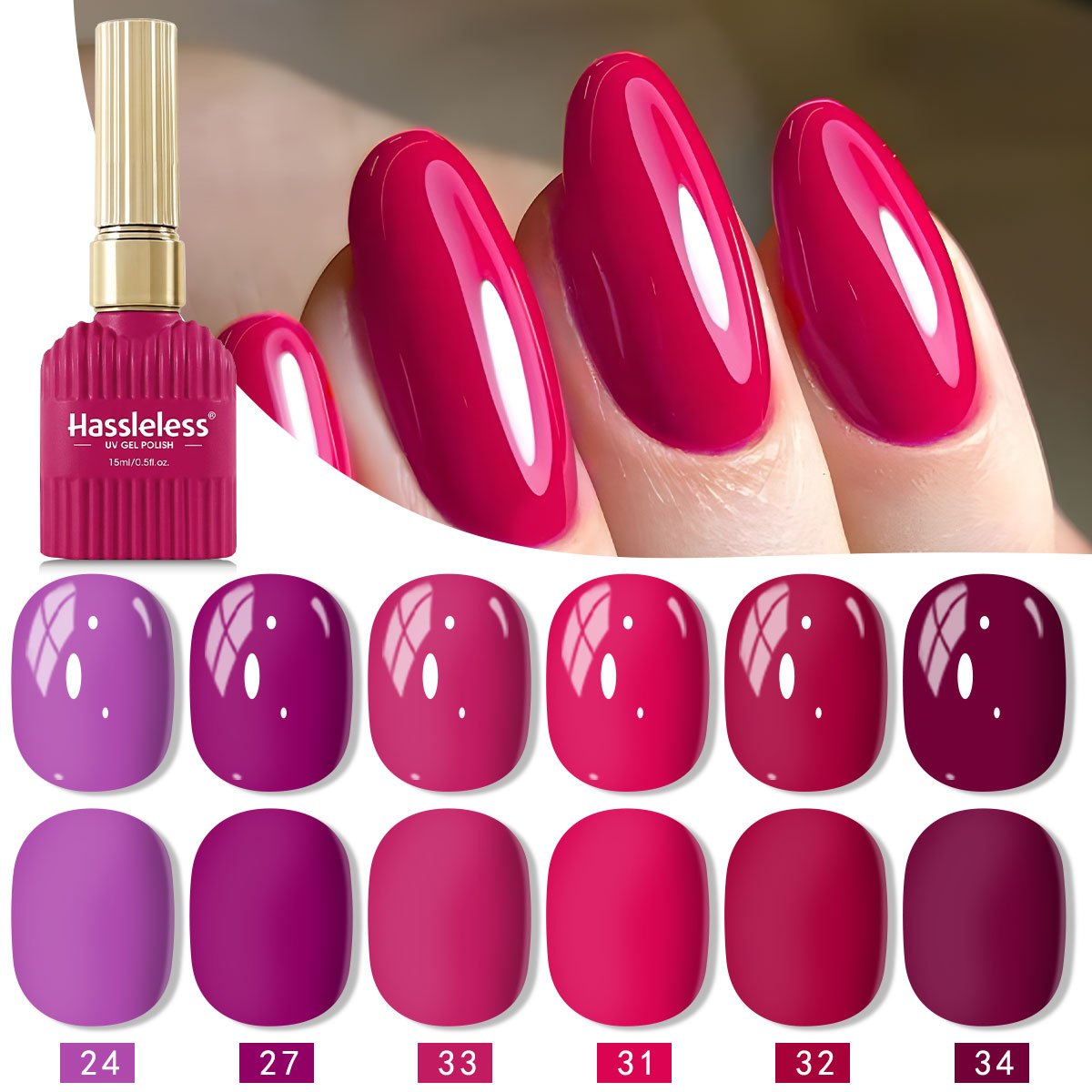 Image of Hassleless Gel Nail Polish Set, Featuring 6 Gel Nail Polishes That Last Long Without Chipping, Suitable For . Perfect For Nail Salons, Holiday Gifts, And Presents For Women.