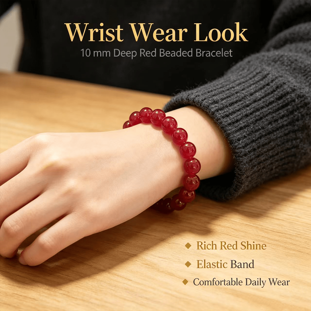 Natural Crystal Beaded Bracelet, Classic Stackable Design