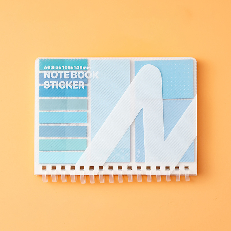 TEMU 1-pack Sticky Note Combination Sandwich Sticky Notes Sticky Index Soft Coil Horizontal Line Loose-leaf Book (40 Sticky Notes + 160 Index Notes +