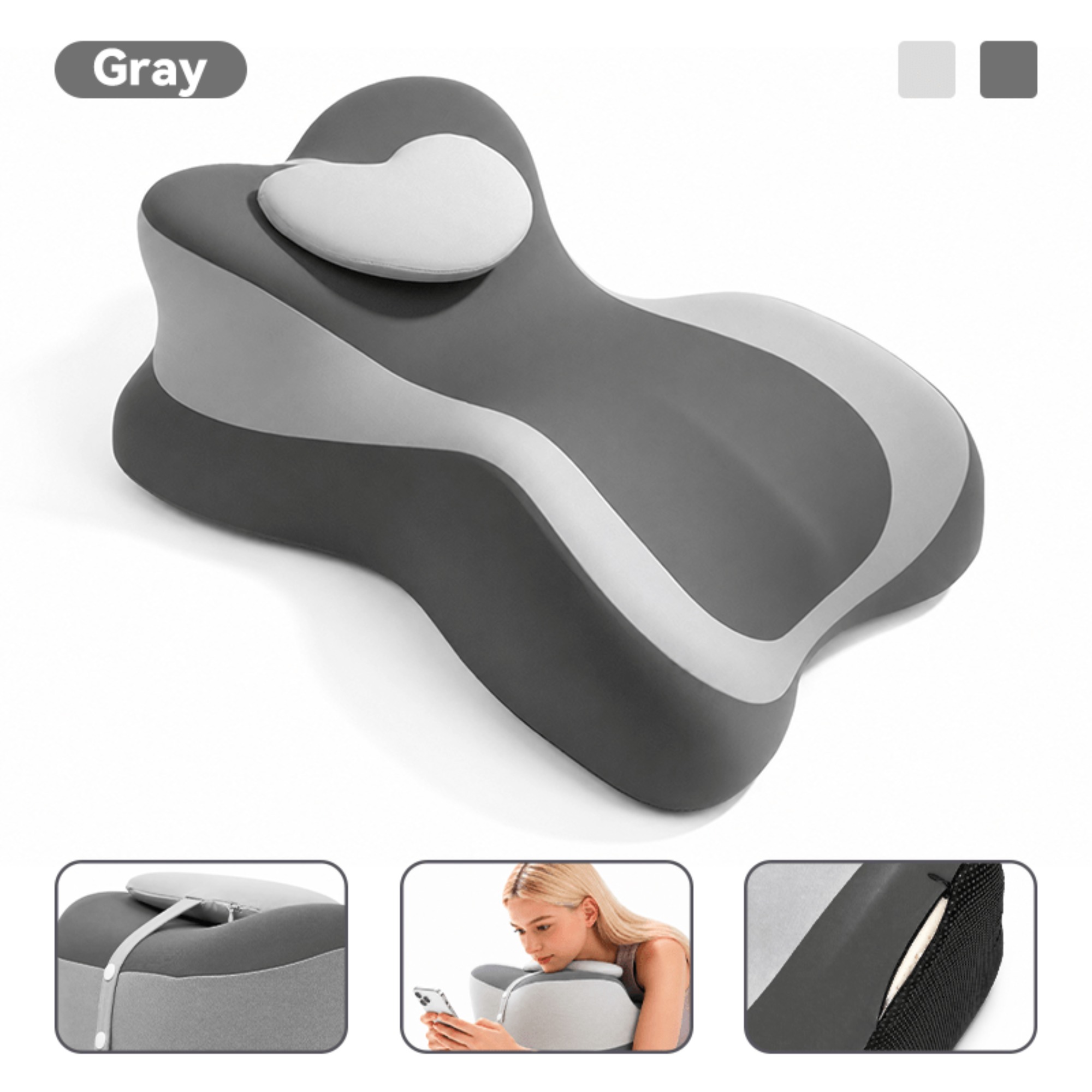 TEMU Almohada de Espuma Viscoelástica para Dormir de Brazos, Almohada Elevada para el Cuerpo, Almohada para Piernas, Almohada Ergonómica para Dormir