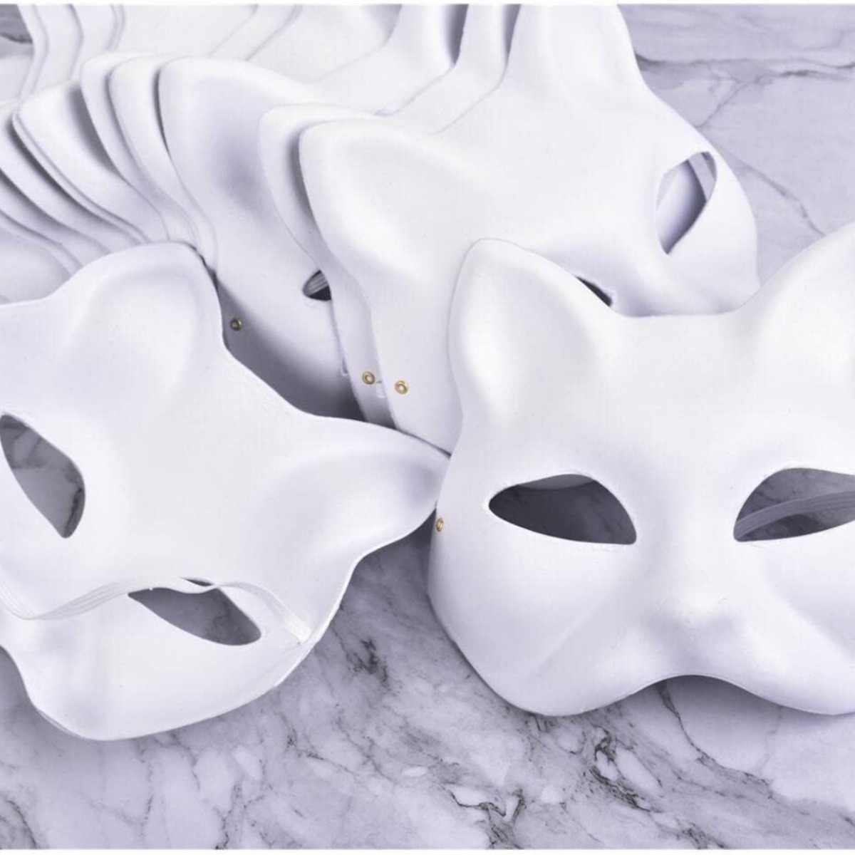 item picture 10pcs diy blank cat masks paintable   art masks for parties for diy graffiti cosplay