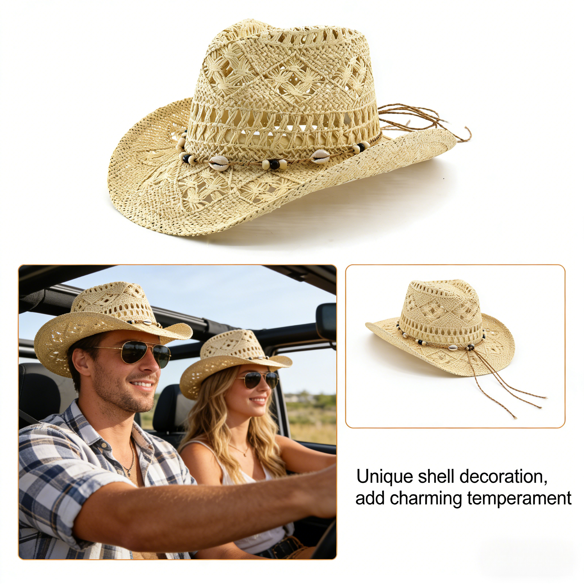 coastal cowgirl hat sold on Temu United States display picture 1