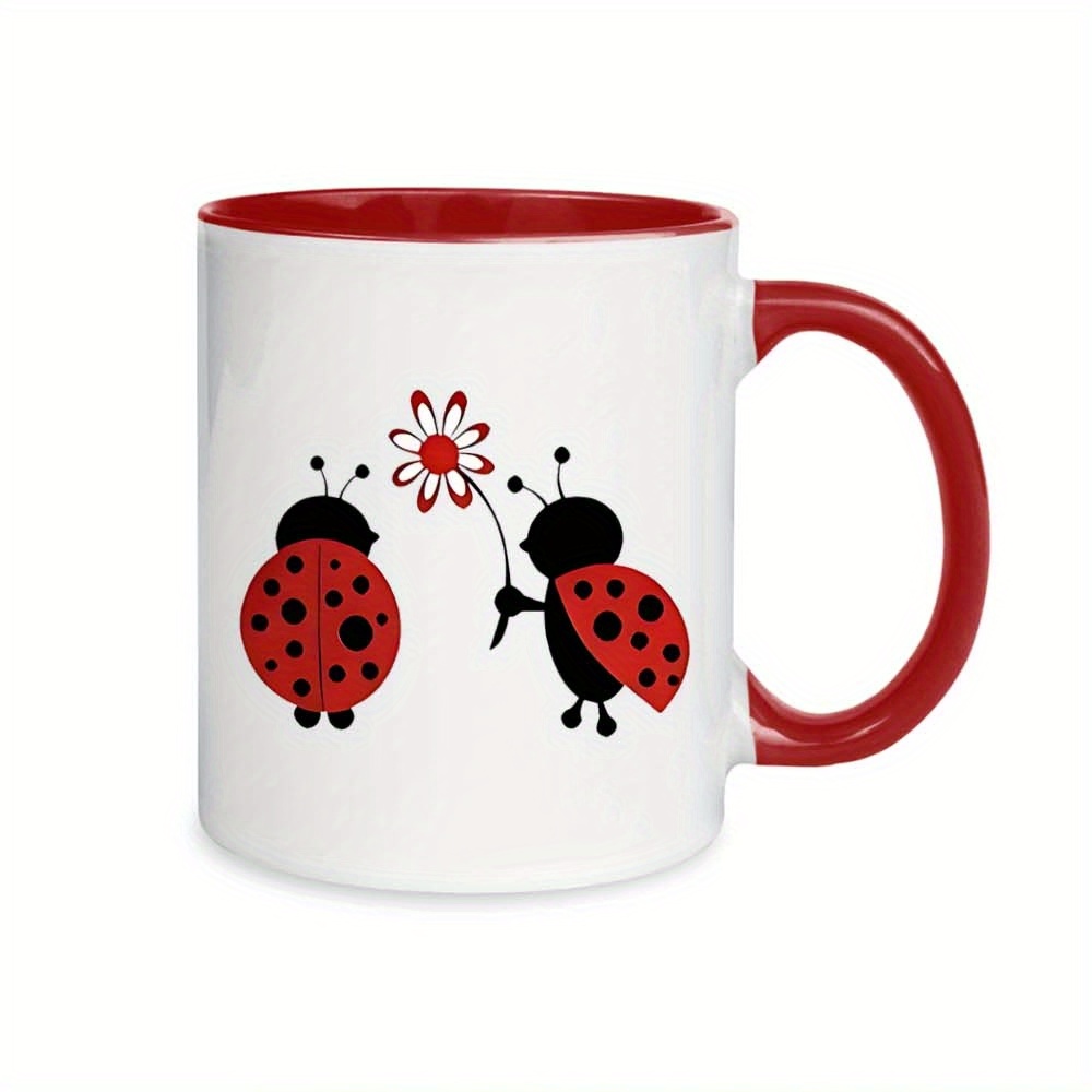 1pc whimsical ladybug coffee mug - cute design, durable ceramic, hand wash  only, home, office, or party decor, ideal birthday gift, coffee bar  accessories - home & kitchen - Temu