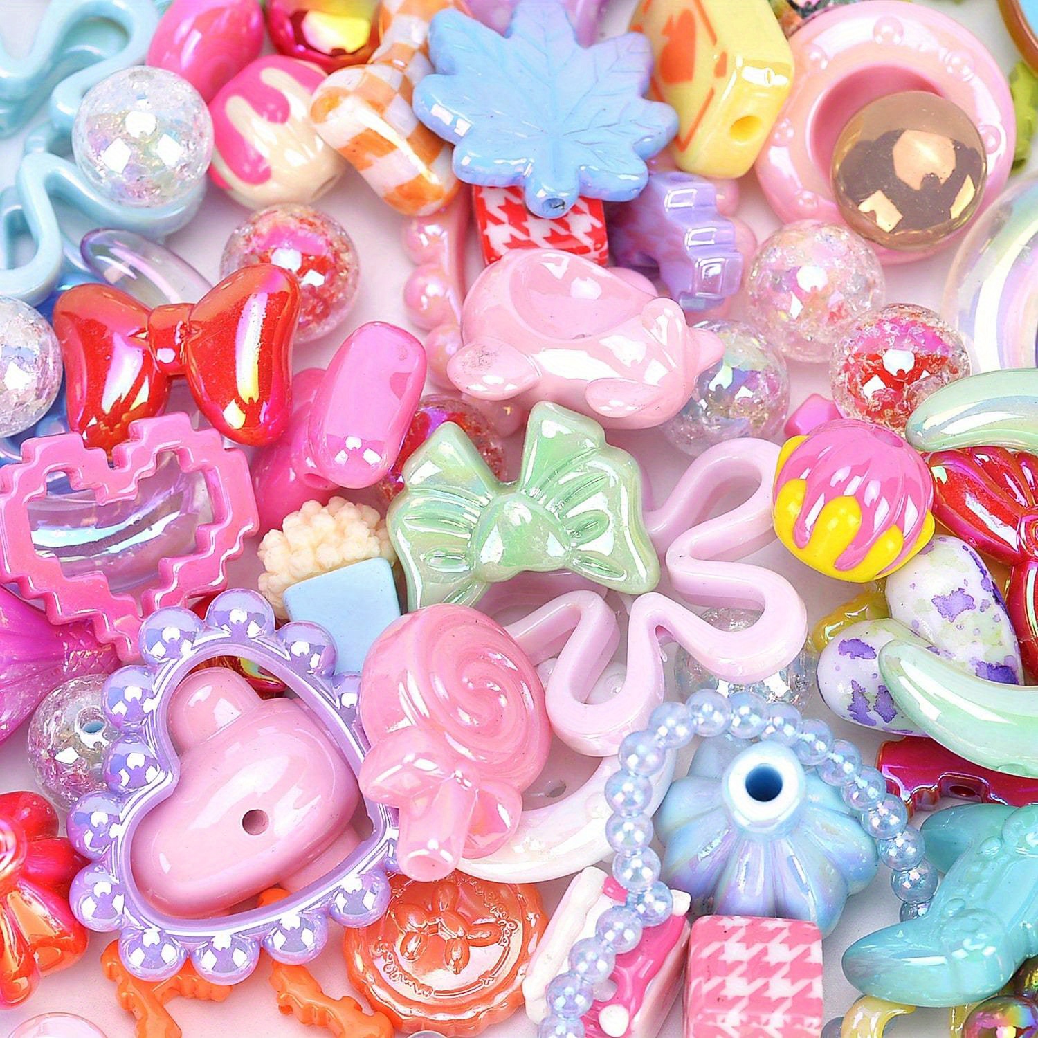 TEMU 20 Mixed Color Random Beads Jewelry Bead Making Kit Suitable For Bracelets, Earrings, Necklaces, Keychains, Acrylic Material, Use