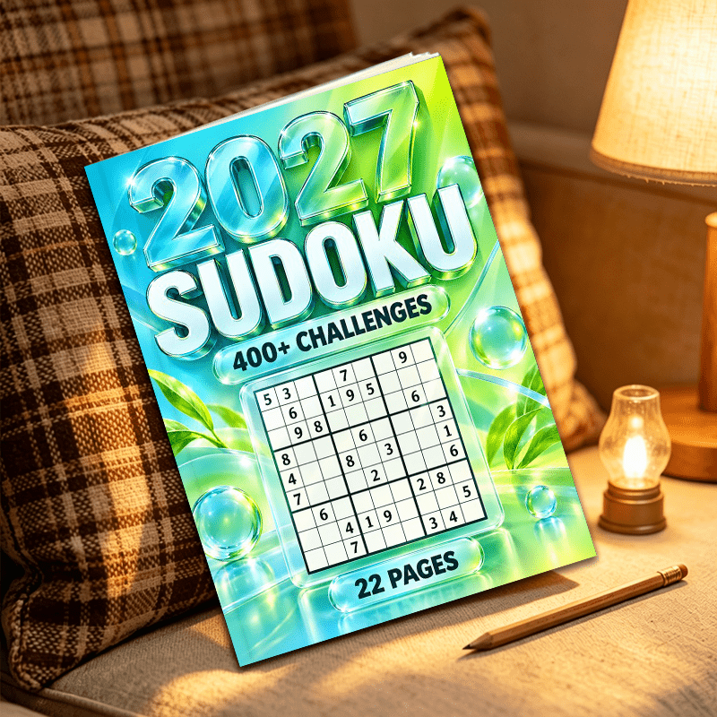 Fresh Green Crystal Transparent Sudoku Puzzle Book