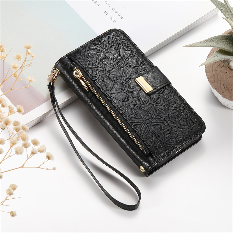 TEMU Phone Case - Fashion Retro Print Flip Leather Phone Case For Iphone 17 Pro Max Air 16e 15 Plus 14 13 12 Full Coverage Anti-fall Protective Case