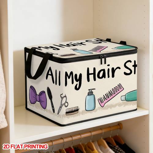 2d flat 1pc hair stuff lidded storage bins foldable storage case large capacity book organization holiday gift office tidy under bed storage rental apartment organizing