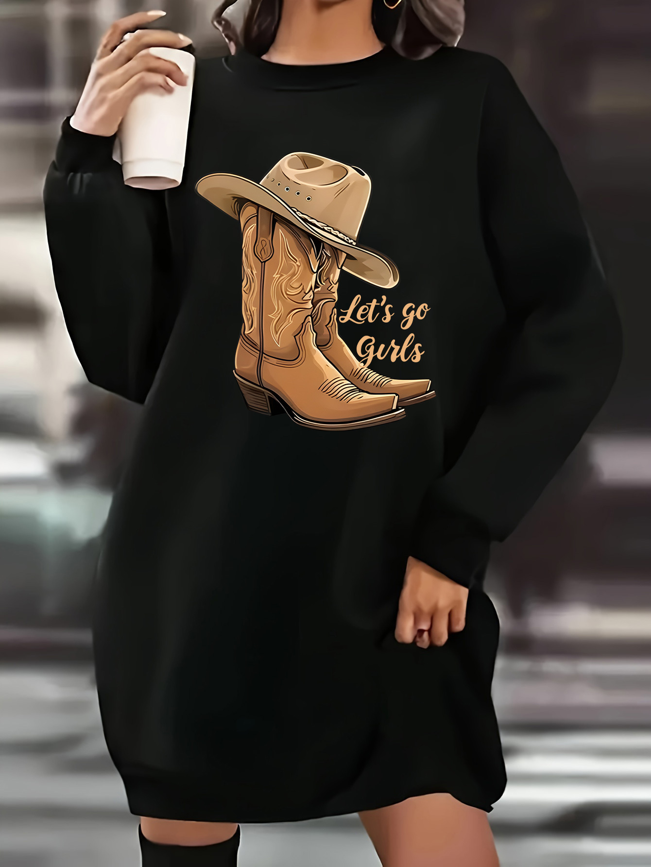 Cowboy Hat T Shirt Dress With Booties Cowboy Dress Up Sold On Temu
