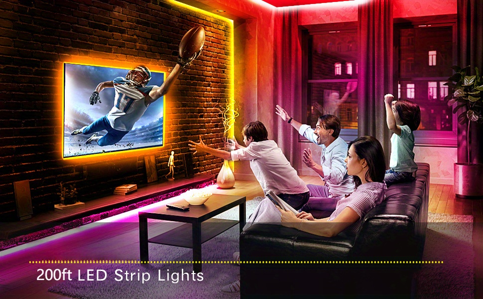 Ultra Long Smart Led Light Strips 44 Keys Remote App Voice