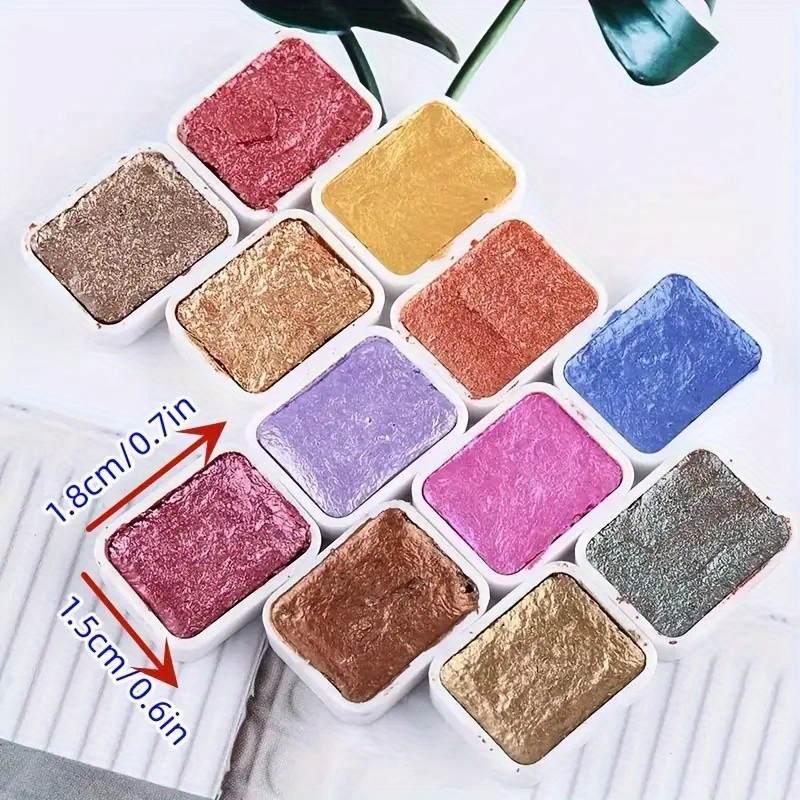 Glitter Watercolor Solid Paints Vibrant Shimmering Art Supplies