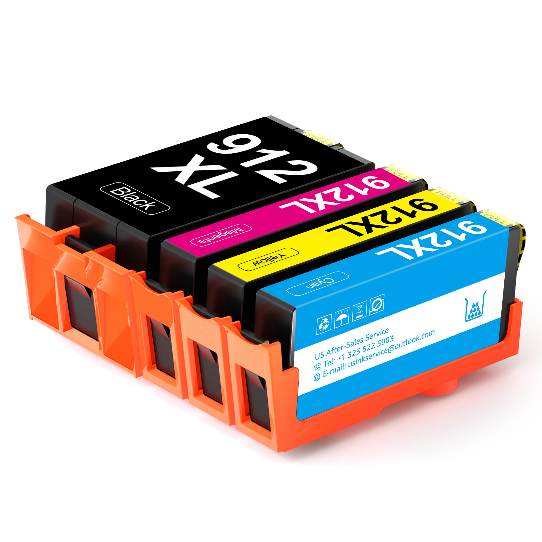 Image of 912xl 912 Multipacks Printer Cartridges New Chip Compatible With 912 912 Xl Compatible With Pro 8022 Cartridges, Pro 8020 8012 8010 8014 8015 8024 8025(1-5 )