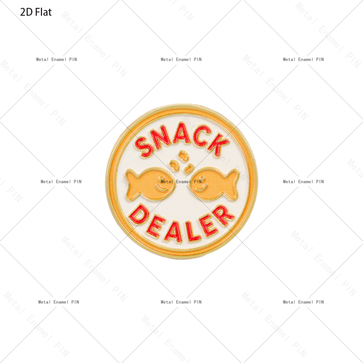 TEMU 2d Flat, 1pc Dmlsky Snack Dealer Pin - Cute Suitable For Jackets, Backpacks & Hats Lapel Brooch Badge With Slogan, Whimsical Food-themed