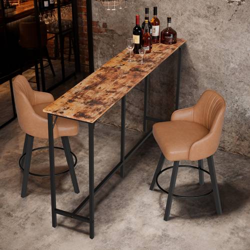 43 71 inch high modern bar table wooden rectangular narrow high dining table suitable for kitchens living rooms sofas and