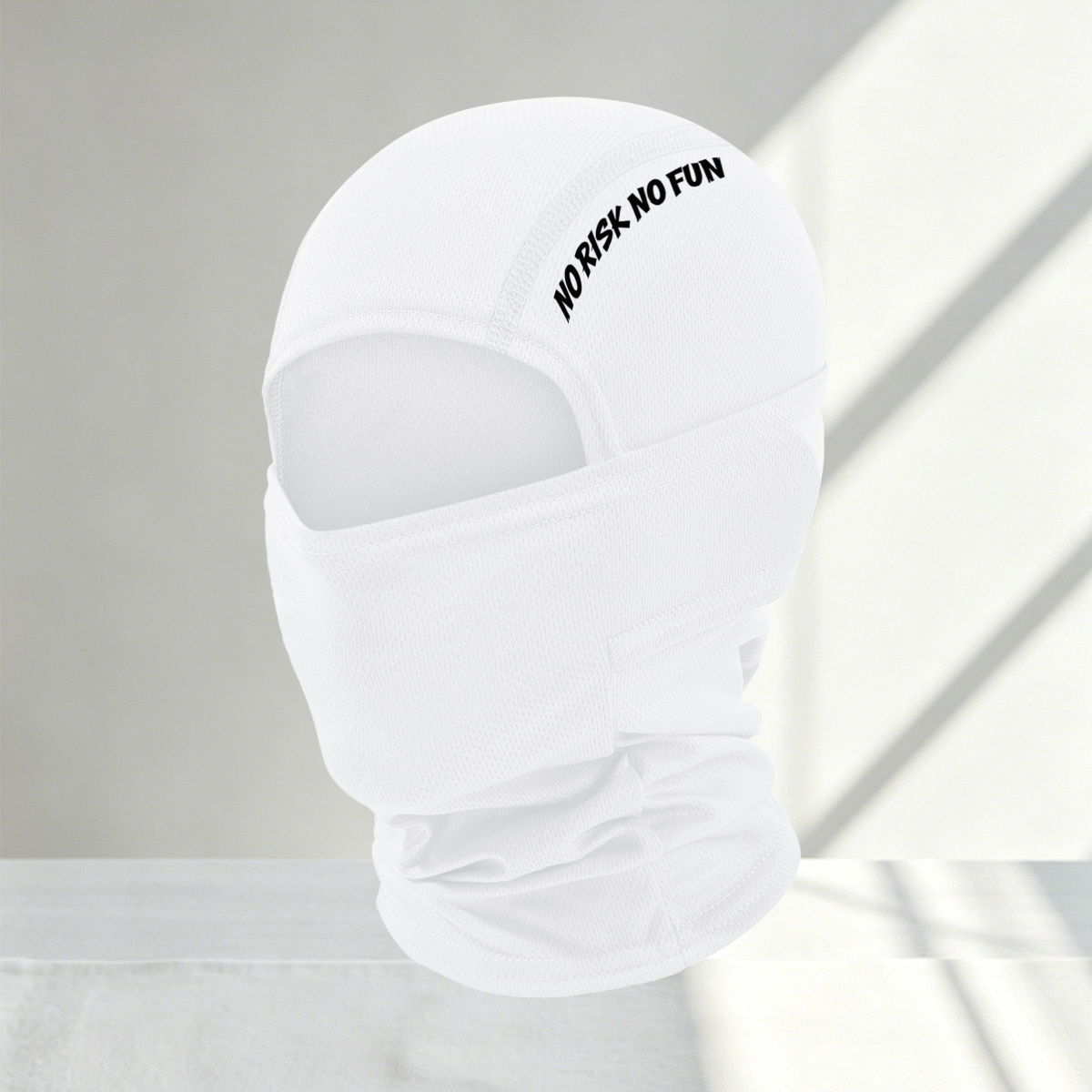 TEMU Streetwear Text Graphic Balaclava Face Cover, Lightweight Stretch Skin-friendly Headwear Available In Red, Light Pink, Blue & Hot Pink For Men