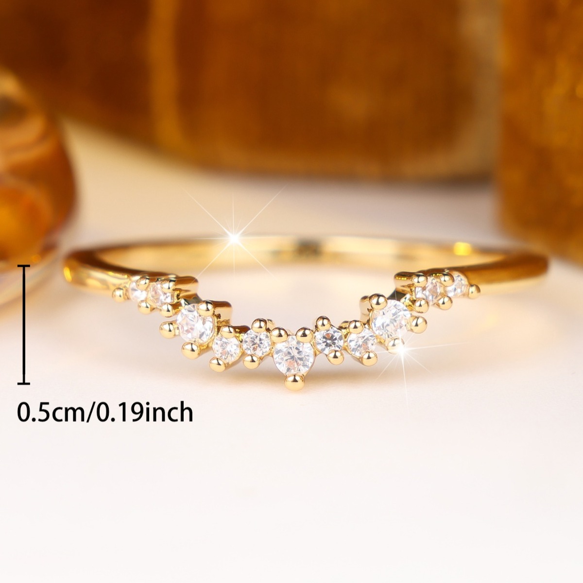 Men's Wavy Stackable Ring with Synthetic Cubic Zirconia