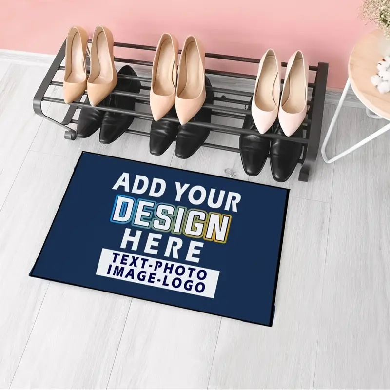 TEMU 1 Customizable Photo Welcome Mat, Personalize With Your Design And Text, Non-slip Bottom Suitable For Entryway, Living Room Or Bedroom - Add ,