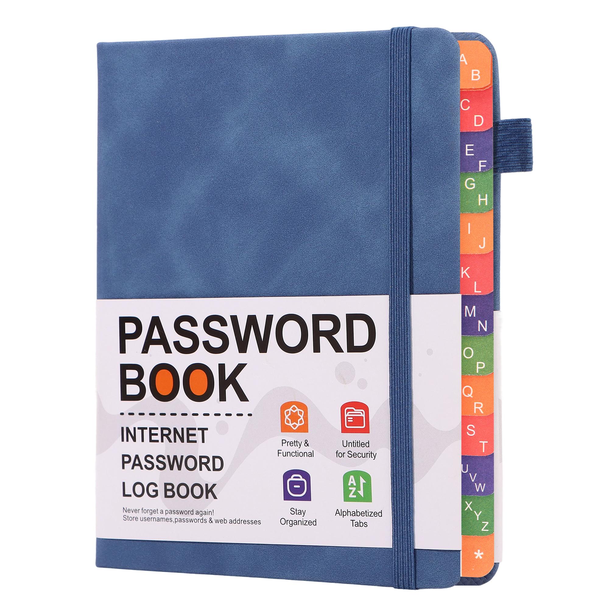 letter labeled password book elderly friendly hardcover organizer for internet   and website addresses   bookmark and thick  6 size