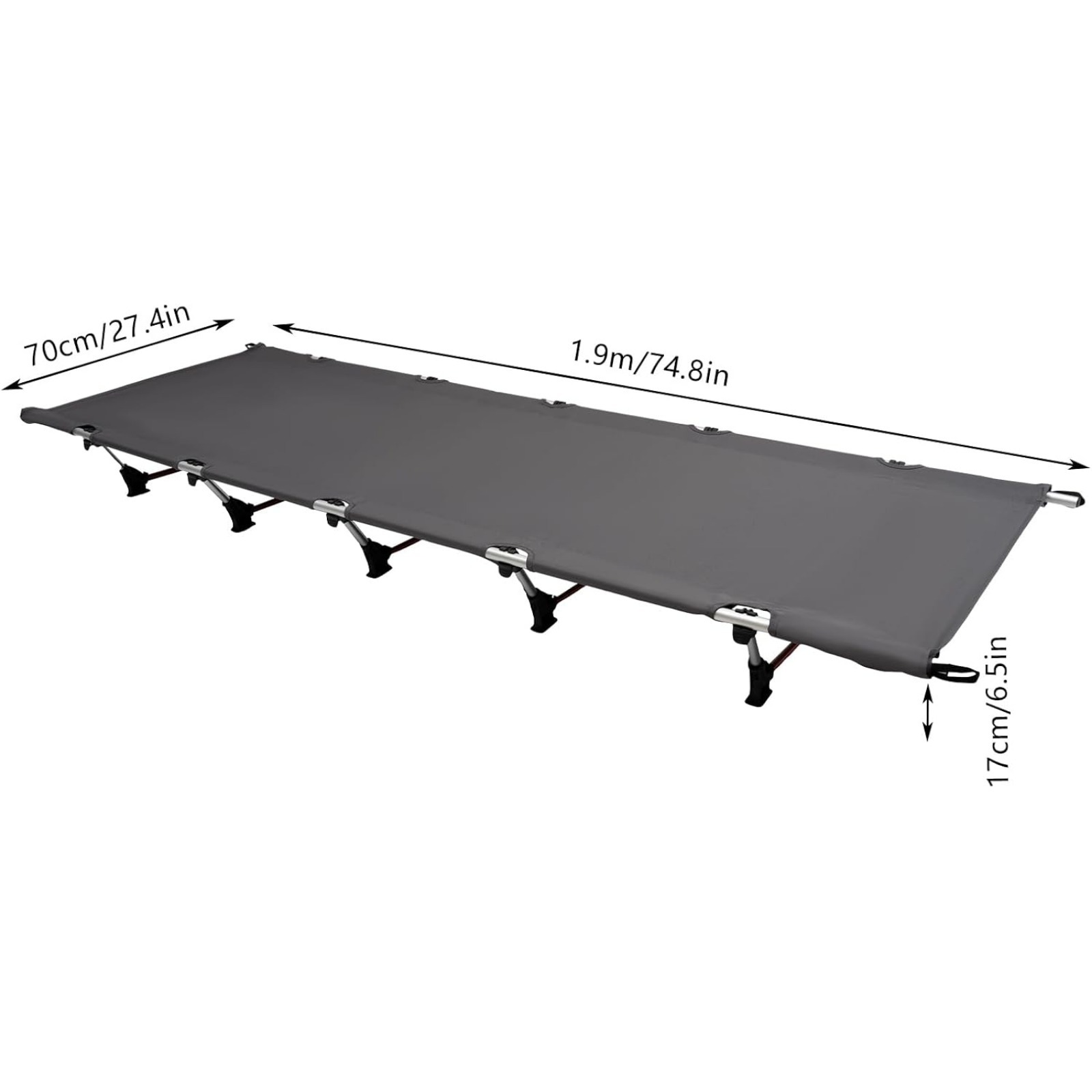 faltbares campingbett, leicht mit tragetasche, 190   x 15 cm, tragetasche, oxford-gewebe, gästebett, campingbetten und hängematten für camping, wandern, zuhause, rucksackreisen, büro, bis zu 150 kg