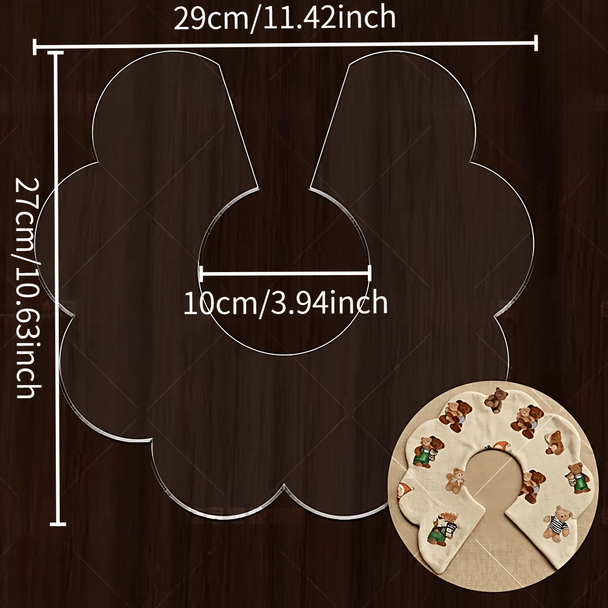 TEMU Pochoir de couture pour bavoir, Pochoir acrylique "Magie Paresseuse" pour parents bricoleurs, haute , outil d'efficacité pour la fabrication de