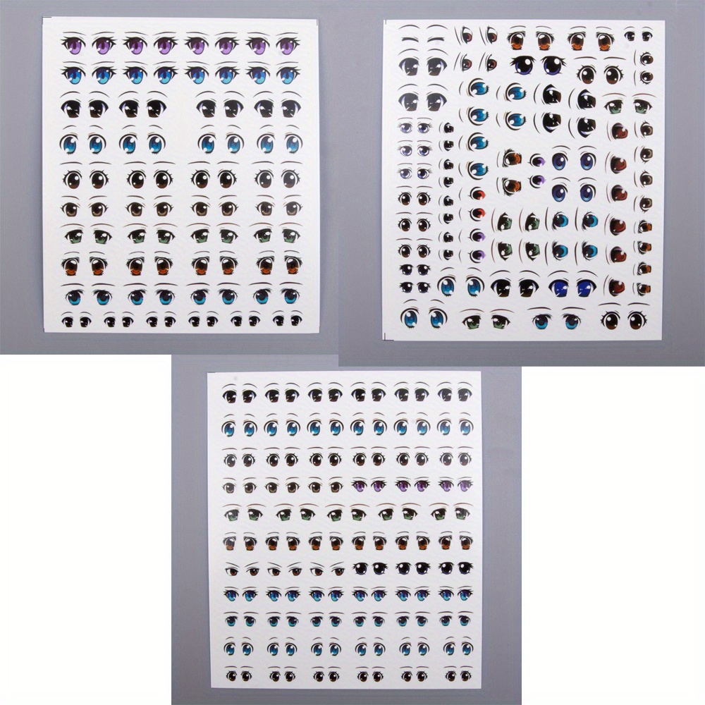 Image of 3pcs Doll Making Kit Art Craft And Sewing Supplies Eye Stickers Hand Figure Facial Stickers Suitable For Handmade