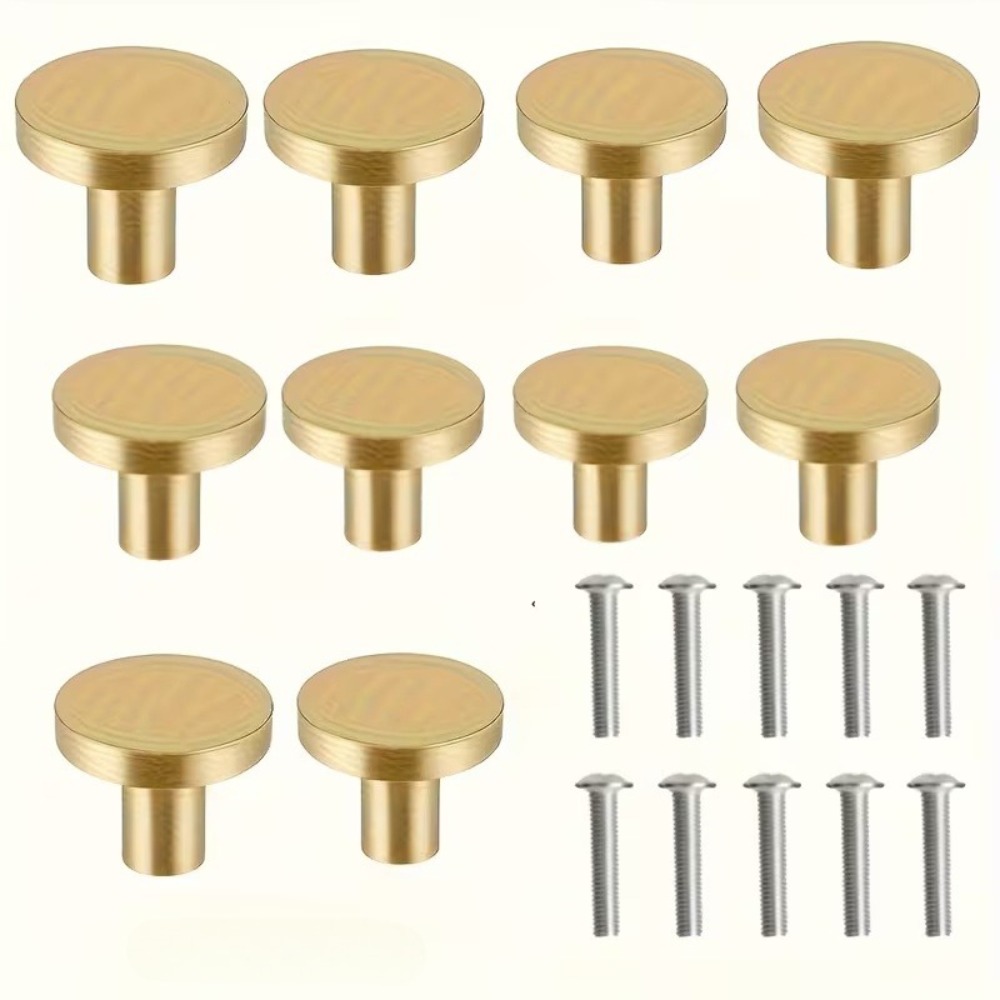 item picture 18pcs golden polished metal drawer lock catch single hole rod handle suitable for cabinets wardrobes and vanities with screws included drawer and cabinet latches