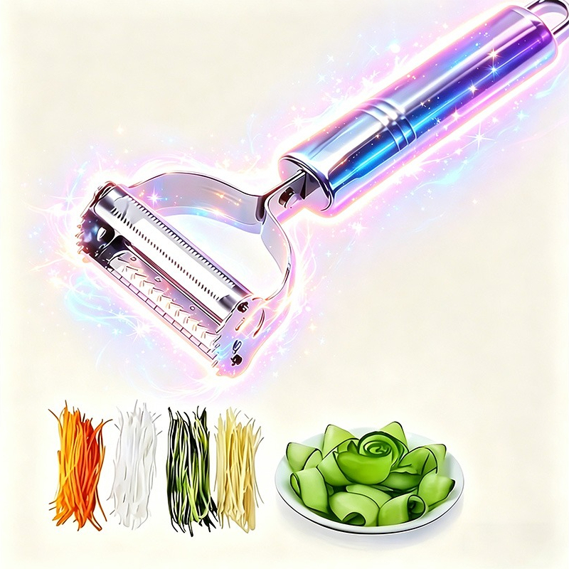 TEMU Stainless Steel Multi-functional Peeler And - Kitchen Gadget | Potato/fruit/vegetable Peeler And In 1 | Manual Food Processor | Ideal