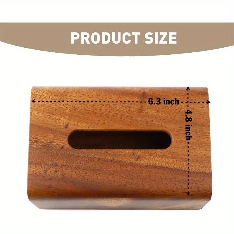 premium walnut wood tissue box cover 5 6x5 6x6 wooden box holder with slide out bottom modern decor look for bedroom dining table office 100 wood Product details 1