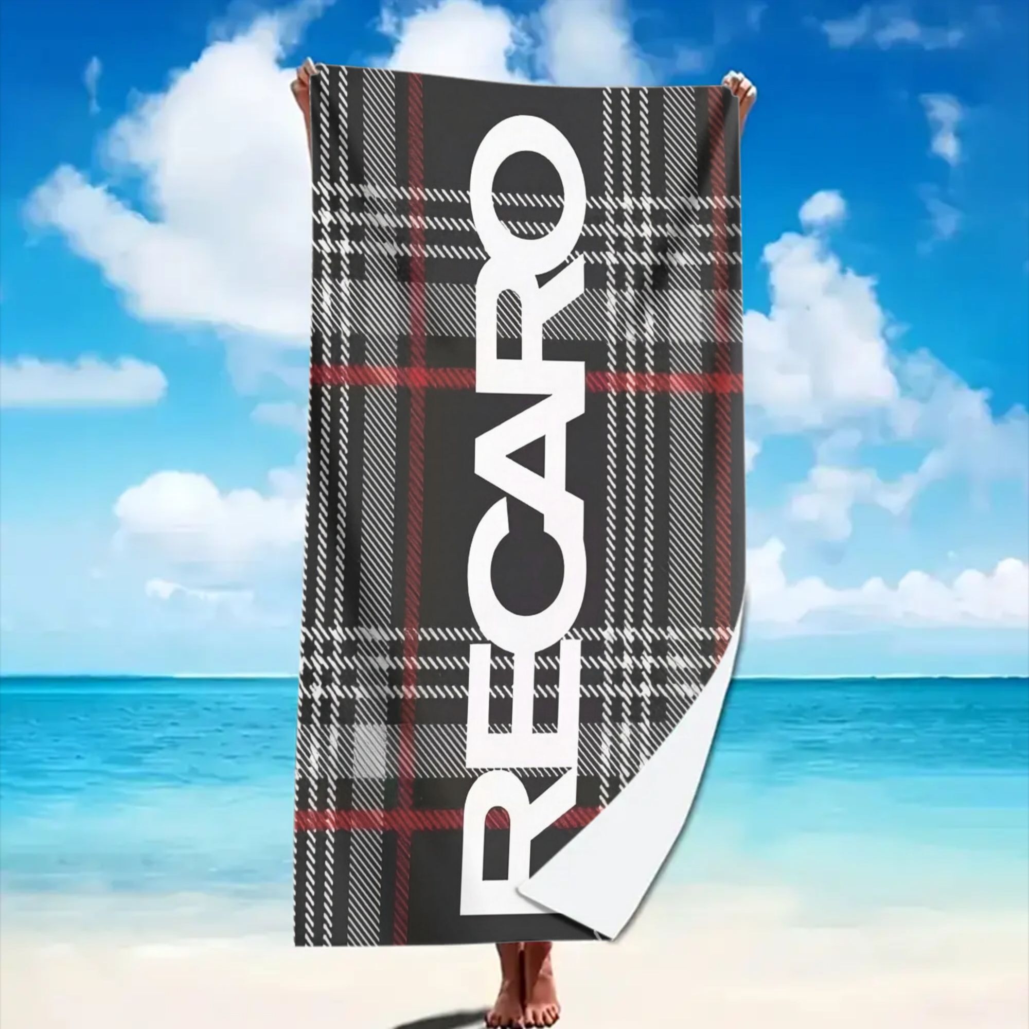 TEMU Serviette de Plage Design Recaro, pour Piscines, Plages, Croisières et d'Été. Cadeau Parfait, Couverture de Plage et Équipement de Camping avec