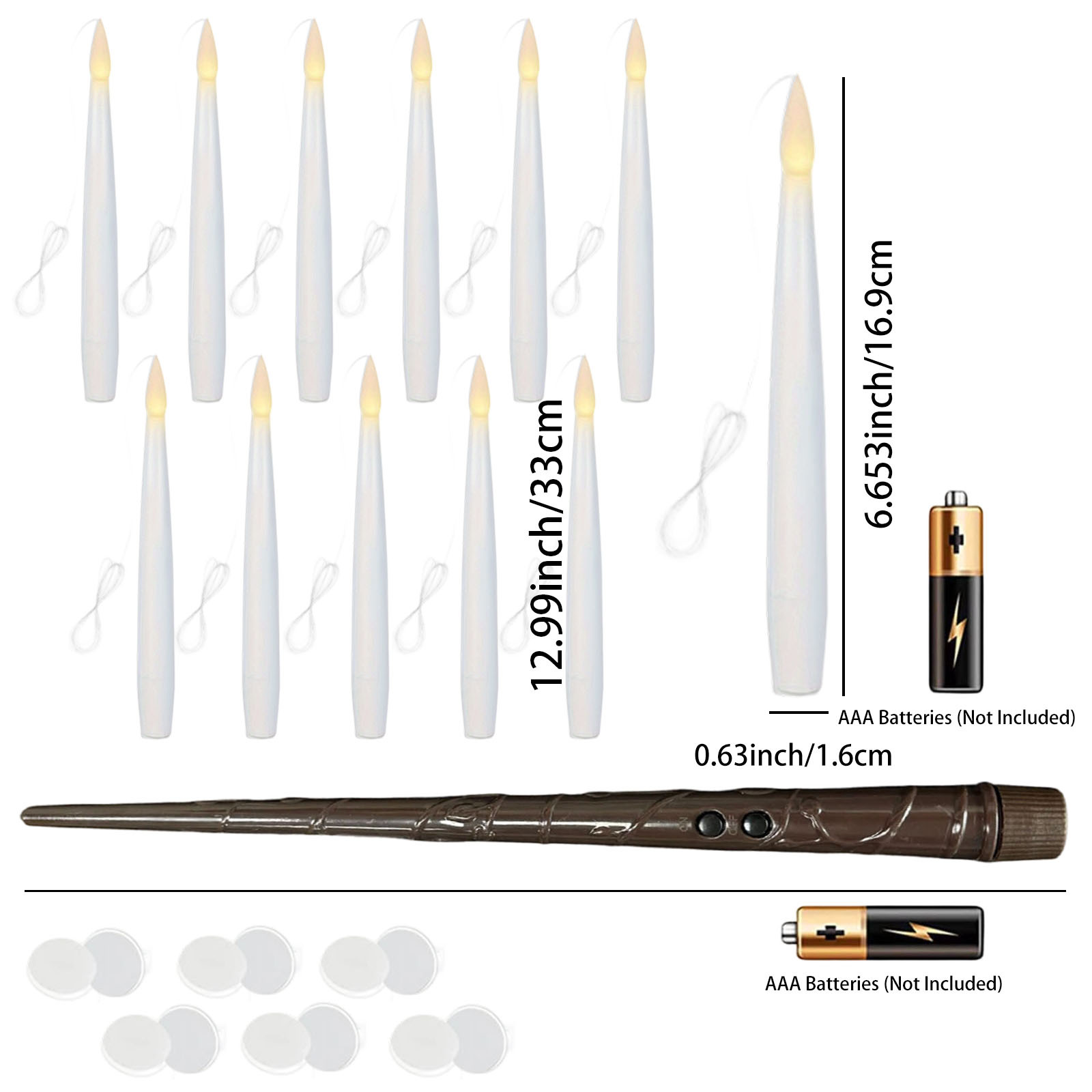 TEMU Velas Flotantes de Temporada de 12 piezas con y Control Remoto (No Incluido), Velas Colgantes con Temporizador (No Incluidas), Velas Mágicas