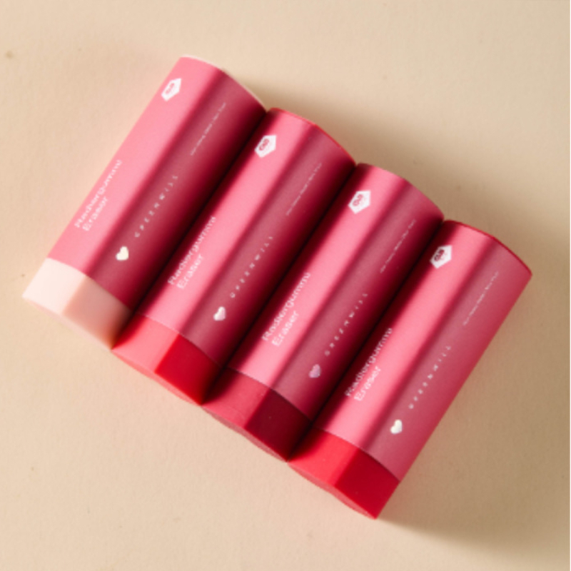 Red Heart Gradient Color Eraser - No Residue Pvc Pencil Topper, Non-marking Trace-free For Drawing, Writing, Art & Supplies - Valentine's Day & Christmas Gift For,, S (pink To Red Color-coded)
